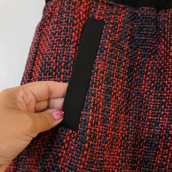 Loft Red & Navy Tween Mini Skirt, Faux Pockets - NWT - L - Picture 4 of 7